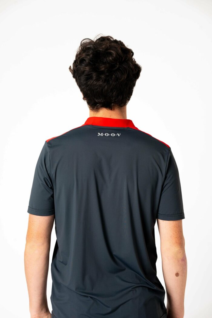 Men's short-sleeved tshirt verbiant seen from behind Grey - Red