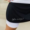 Explore around you tagline printed on sport skirt