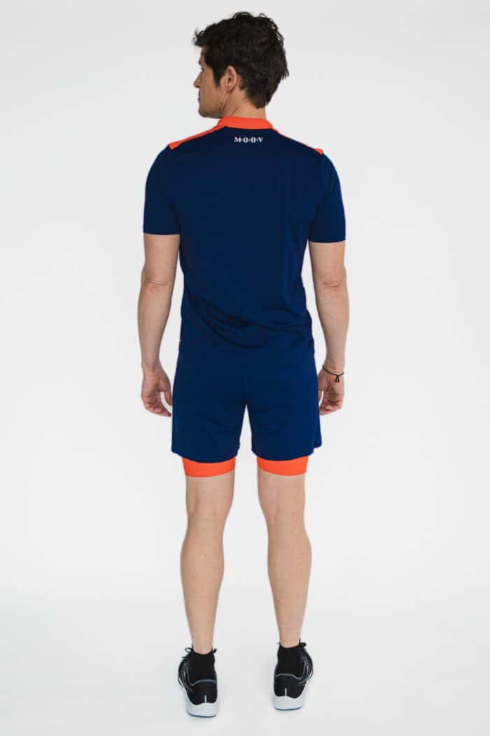 Short de running écoresponsable pour homme Bleu-orange