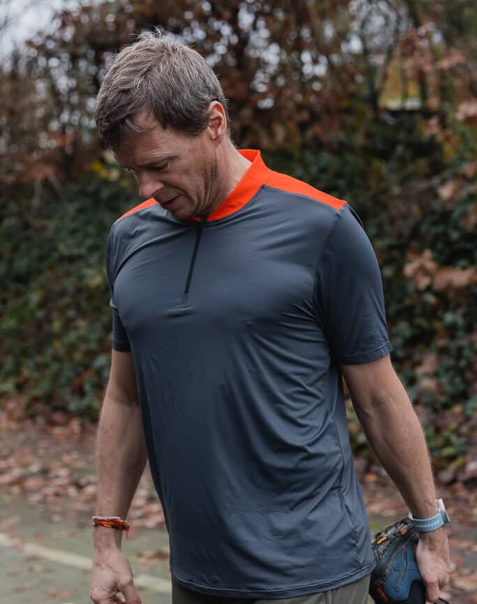 eco-friendly running t-shirt for men Grey - Orange