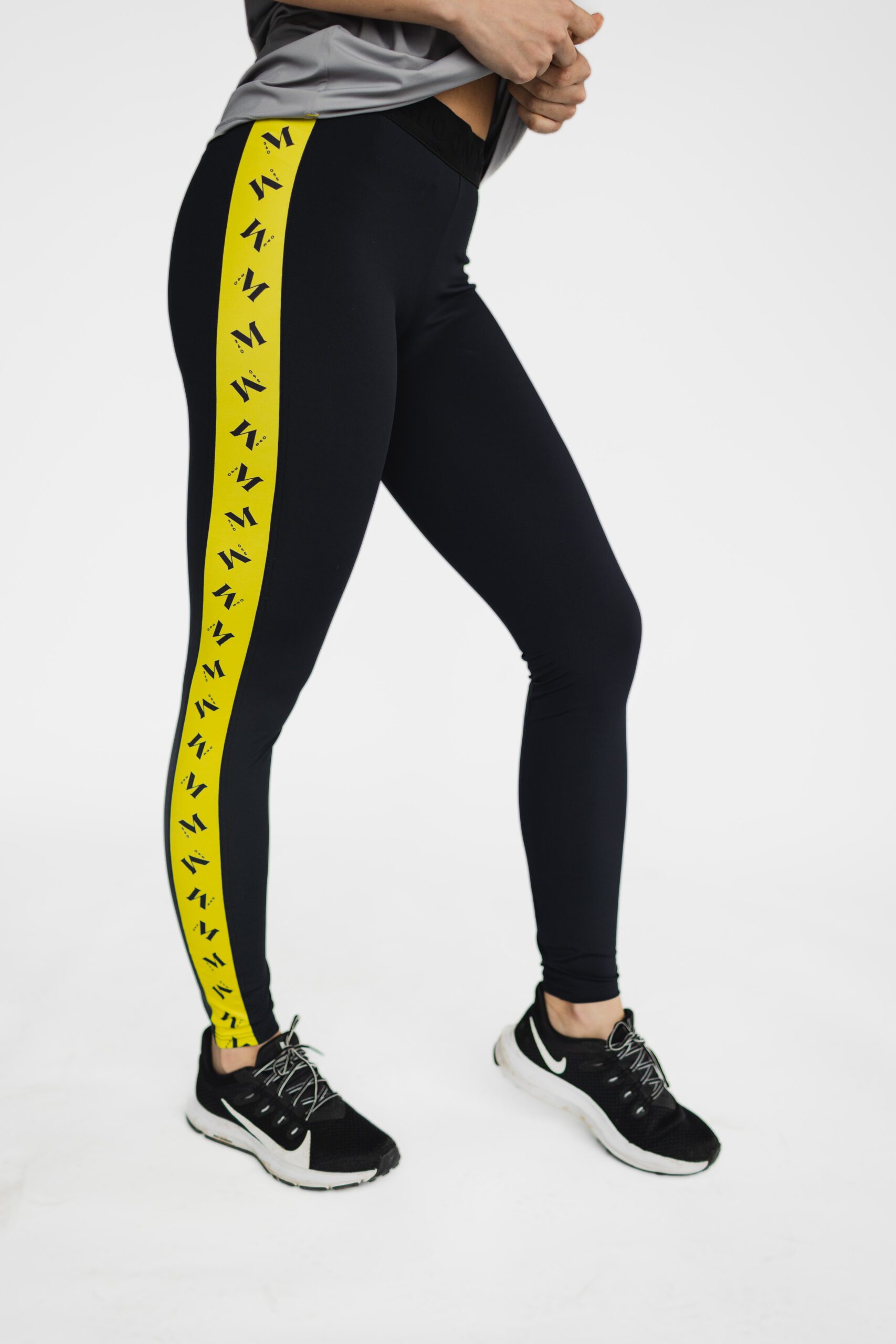 Eco-friendly leggings Black-yellow
